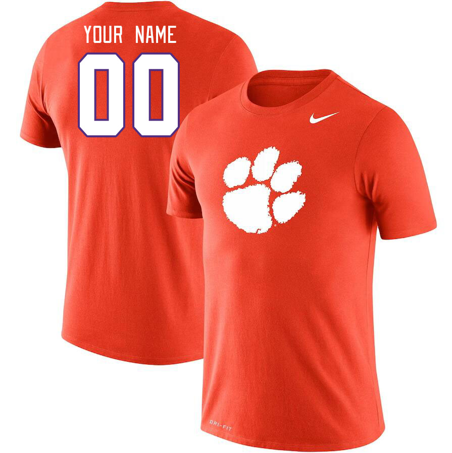 Custom Clemson Tigers Name And Number College Tshirt-Orange - Click Image to Close